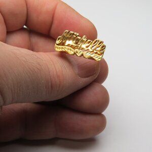 14k Gold Name Ring MICHELLE Hand Made